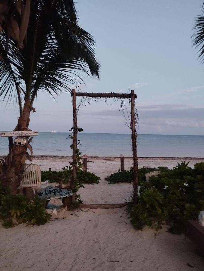 Lunazul Eco-Cabana Frente Al Mar Mahahual Eksteriør billede